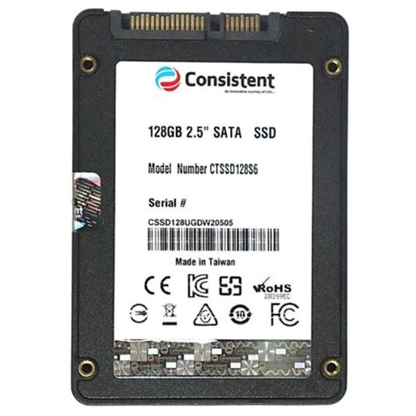Consistent SSD 2.5" SATA 128Gb 5yrs warranty - Black